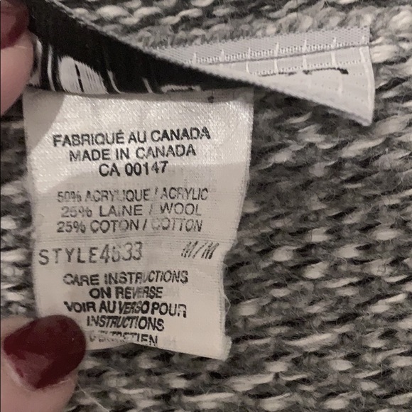 SPLEND’OR Knit Cardigan Sweater Gray Wool Blend Size Medium EUC - Picture 5 of 6